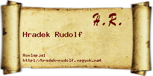 Hradek Rudolf névjegykártya